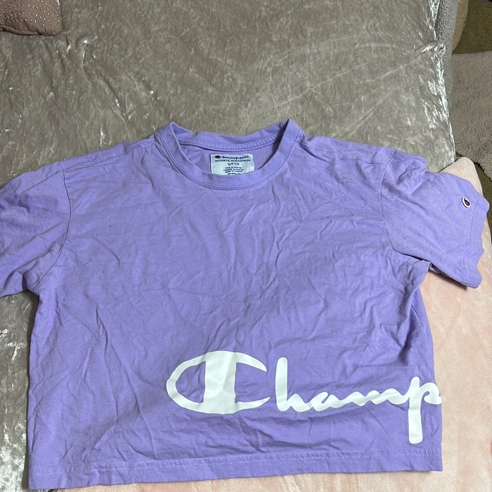 champion purple crop top, size small